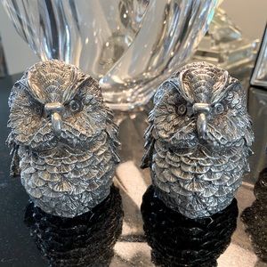 🦉PAIR OF FABULOUS STERLING SILVER OWLS!